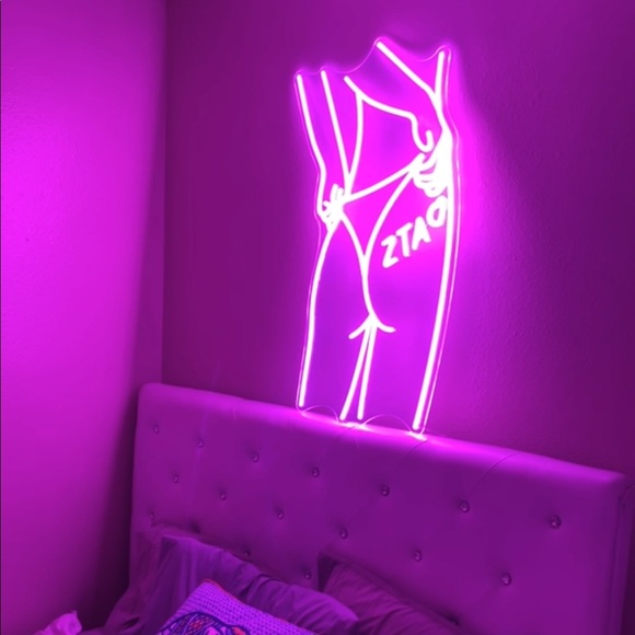 Neon Pink LED Sign Greek ZTA Sorority Bikini - Picture 2 of 4